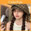 Vintage Check Pattern Beret Hat For Women Summer Autumn Winter Fashion Accessory
