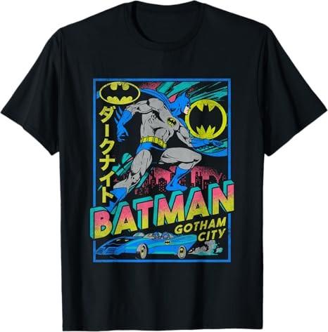 Comics BatUnisex Gotham City Kanji Black TShirt S