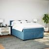 VidaXL Sommier à lattes de lit et matelas bleu 160x200 cm velours 3286352