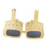 Party Wacky Sunglasses Novelty Standing Middle Finger Funny Decoration Party Sunglasses Golden