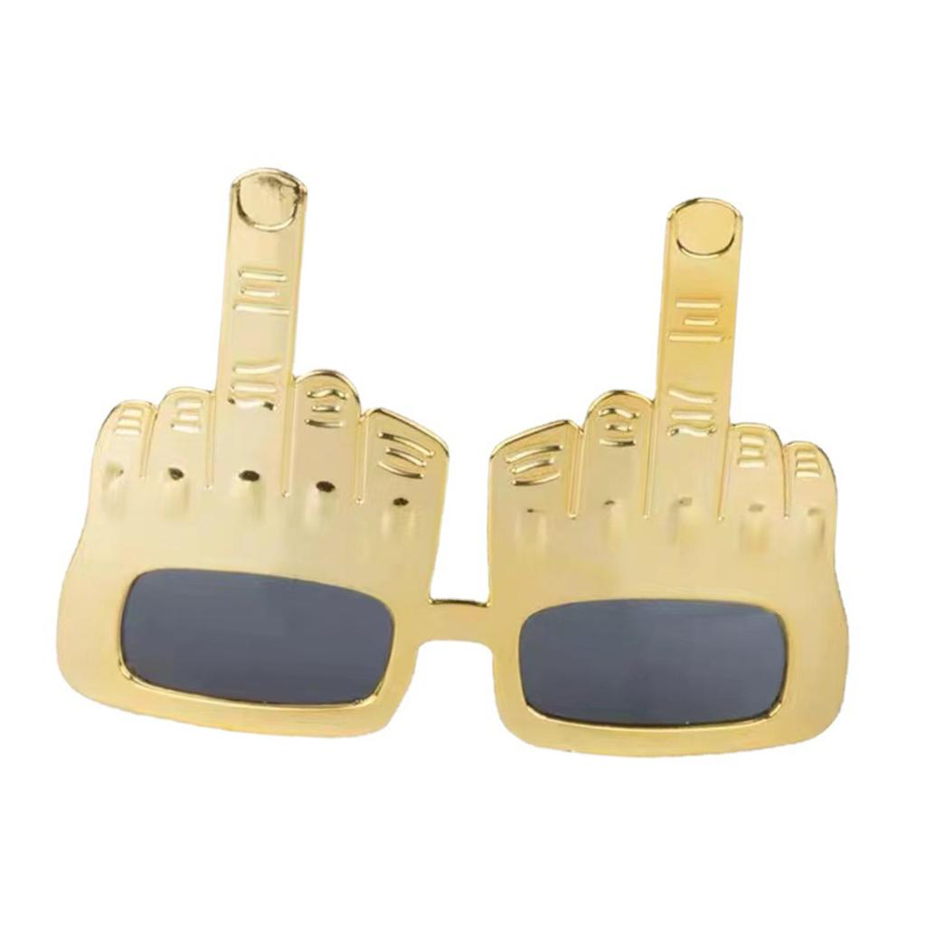 Party Wacky Sunglasses Novelty Standing Middle Finger Funny Decoration Party Sunglasses Golden