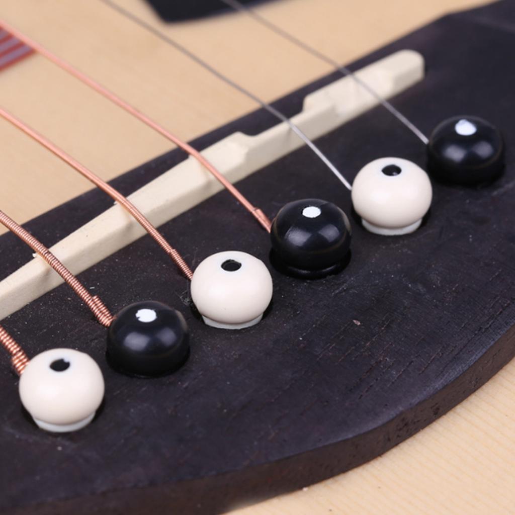 12pcs Guitar Bridge Pins Pegs with 1pc Bridge Pin Puller Remover 1pc Guitar Saddle 1pc Guitar Nut