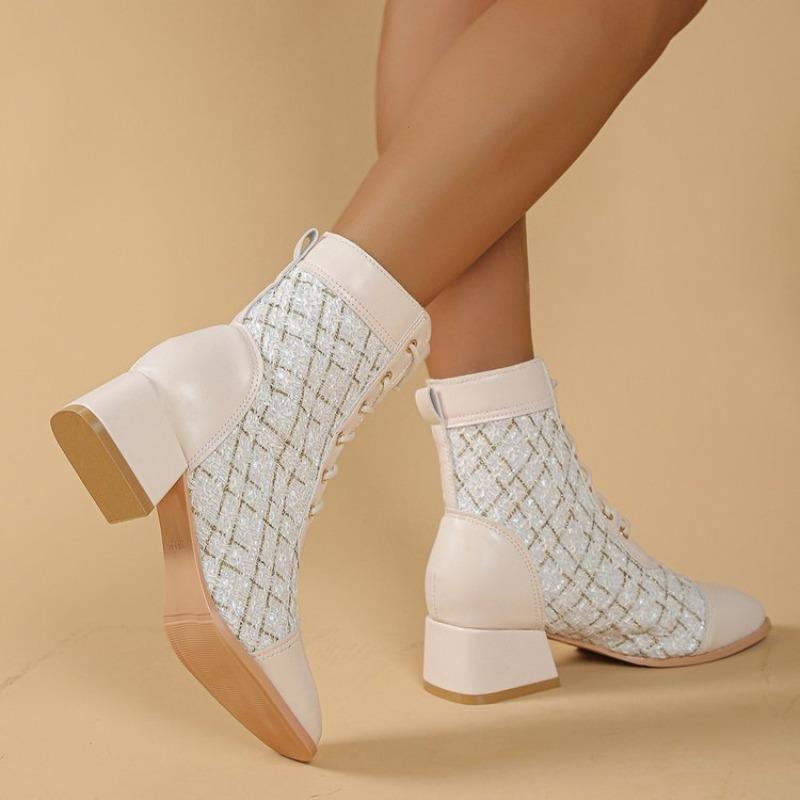 Autumn Winter Women Mid-calf Boots Fashion Zipper Women High Heel Ankle Boots Europe America Hot Sale Female Coarse Shoes Mujer