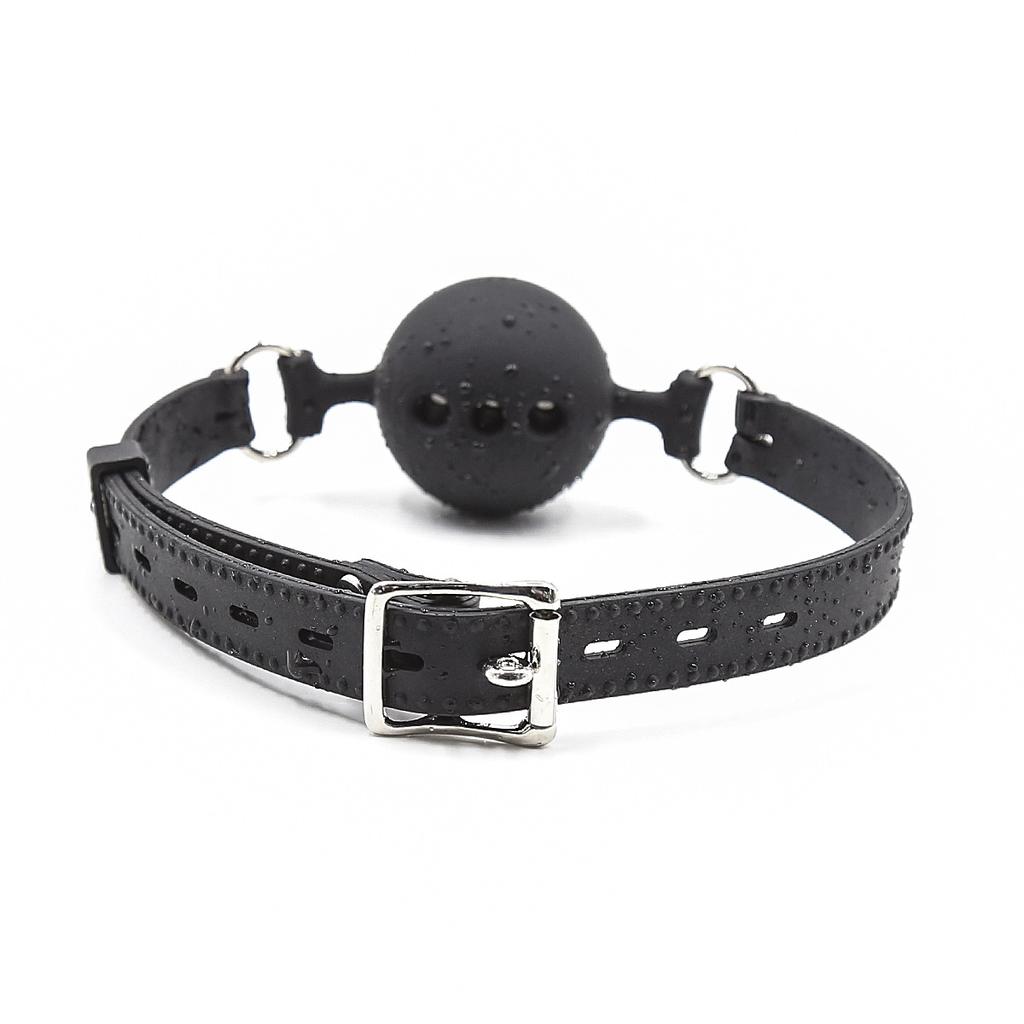 SM Gag Sex Ball with Hole Soft Rubber Gag Large, Medium and Small Full Silicone Gag Export Source Sex Gag