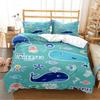 Cartoon Ocean Whale Dolphin Duvet Cover Kids Cute Kawaii Bedding Sets Soft Quilt Cover and Pillowcases Single_Double_Queen_King