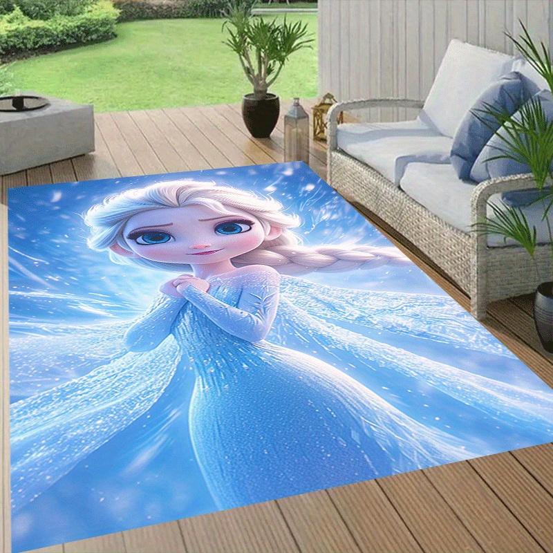 1pc Cute Elsa Pattern Area Rug Soft Flannel Floor Mat for Living Room,Office,Bedroom and Carpet,Sofa Coffee Table Floor Mat