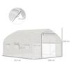 Garden Tunnel Greenhouse 10.4 m² Anti-UV Garden Greenhouse Roll-Up Zipped Door Mesh Windows 350 x 300 x 200 cm White