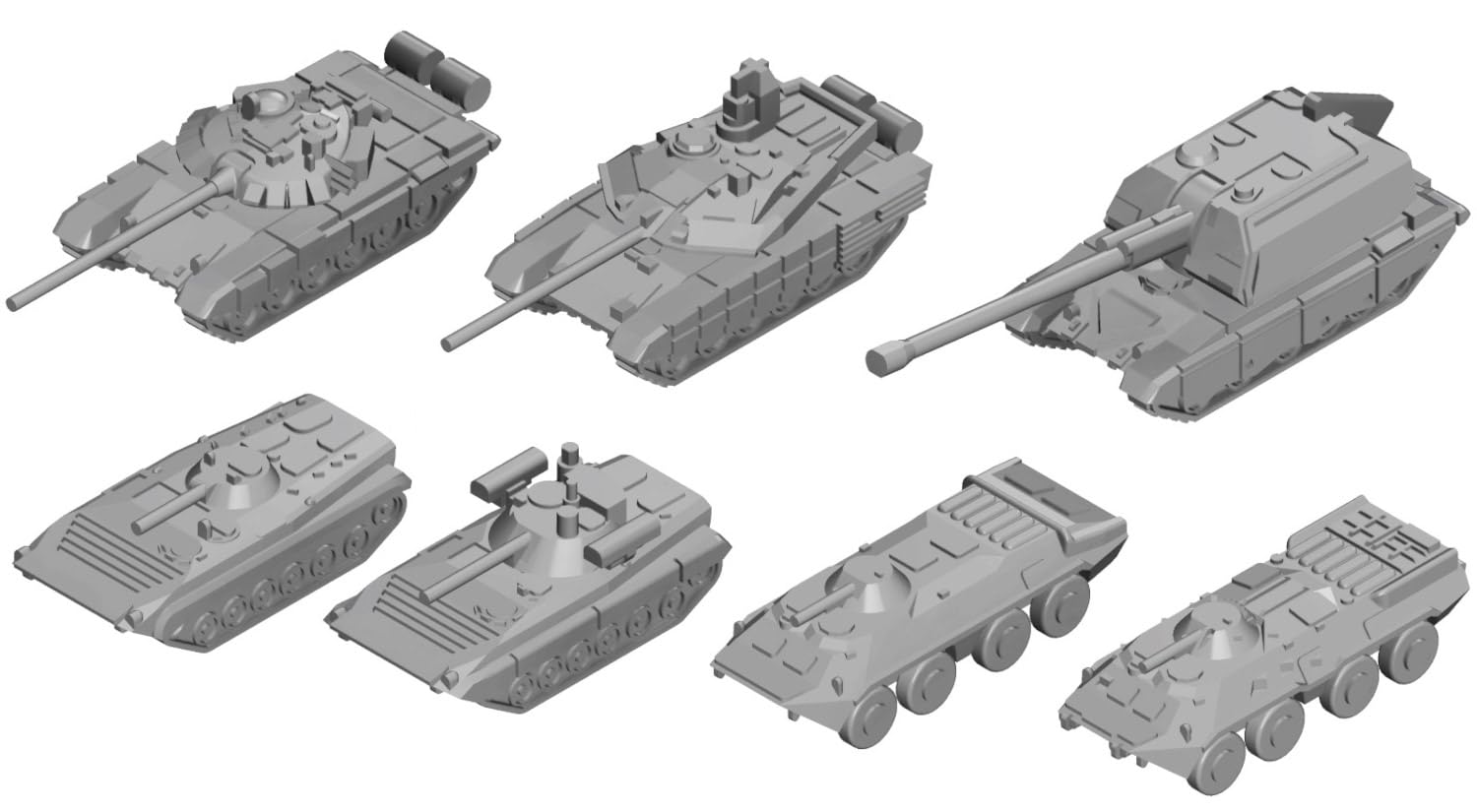 

Pit Road 1/700 MI Series World Modern Tank Set 2 Plastic Model MI10 (Tank)