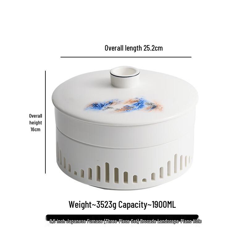 Nordic Ceramic Covered Serving Dish with Candle Warmer