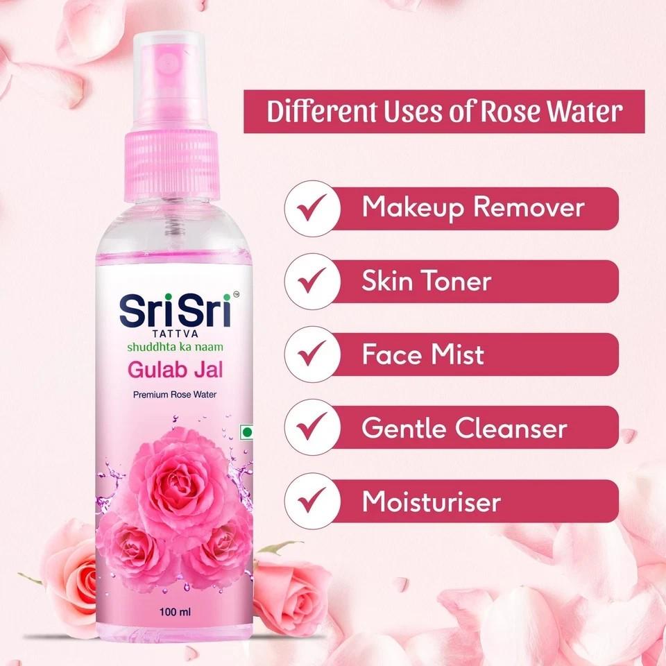 Sri Sri Tattva Gulab Jal Spray 100ml x2 | Pure Rose Water Toner Mist