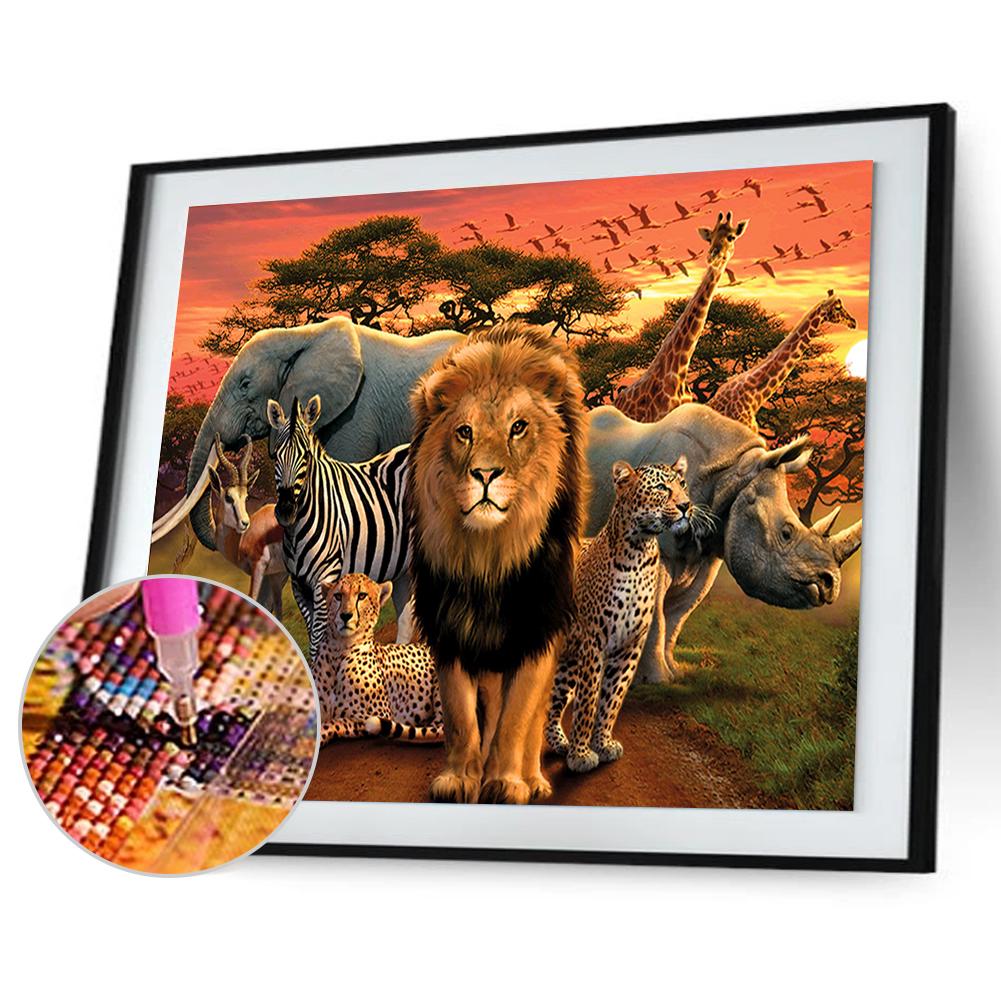 Animal Lion 5D Diamond DIY Painting Kit Home Decor Craft 40 x 30cm ...