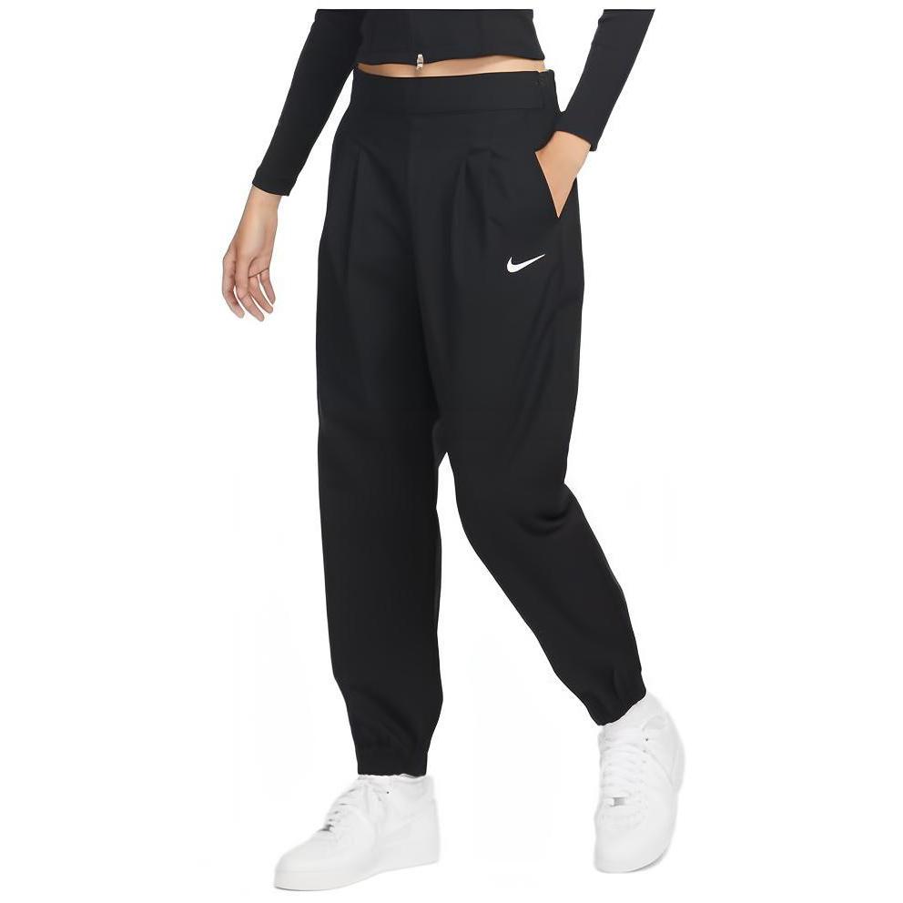 Nike Sportswear Icon Clash Solid Color Printed Logo Jogger Pants Women Bottoms Black White DR6001-010