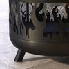 Steel Fire Pit BBQ, with Poker - Black