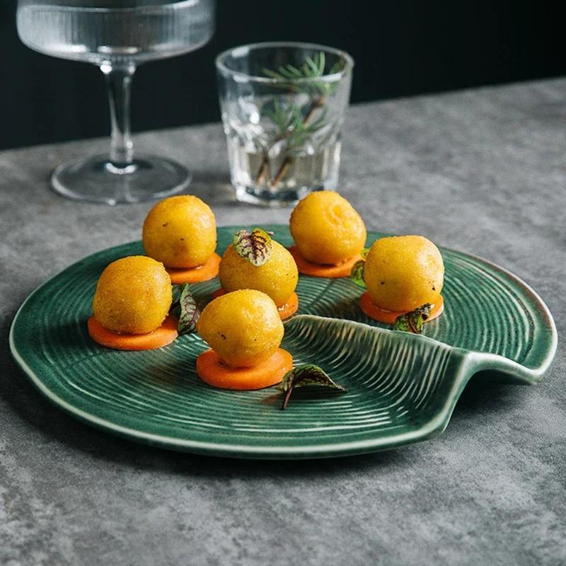 Irregular Ceramic Plate Restaurant Dessert Plate Sushi Plate Steak Plates Pasta Dish Serving Plates Molecular Cuisine Tableware