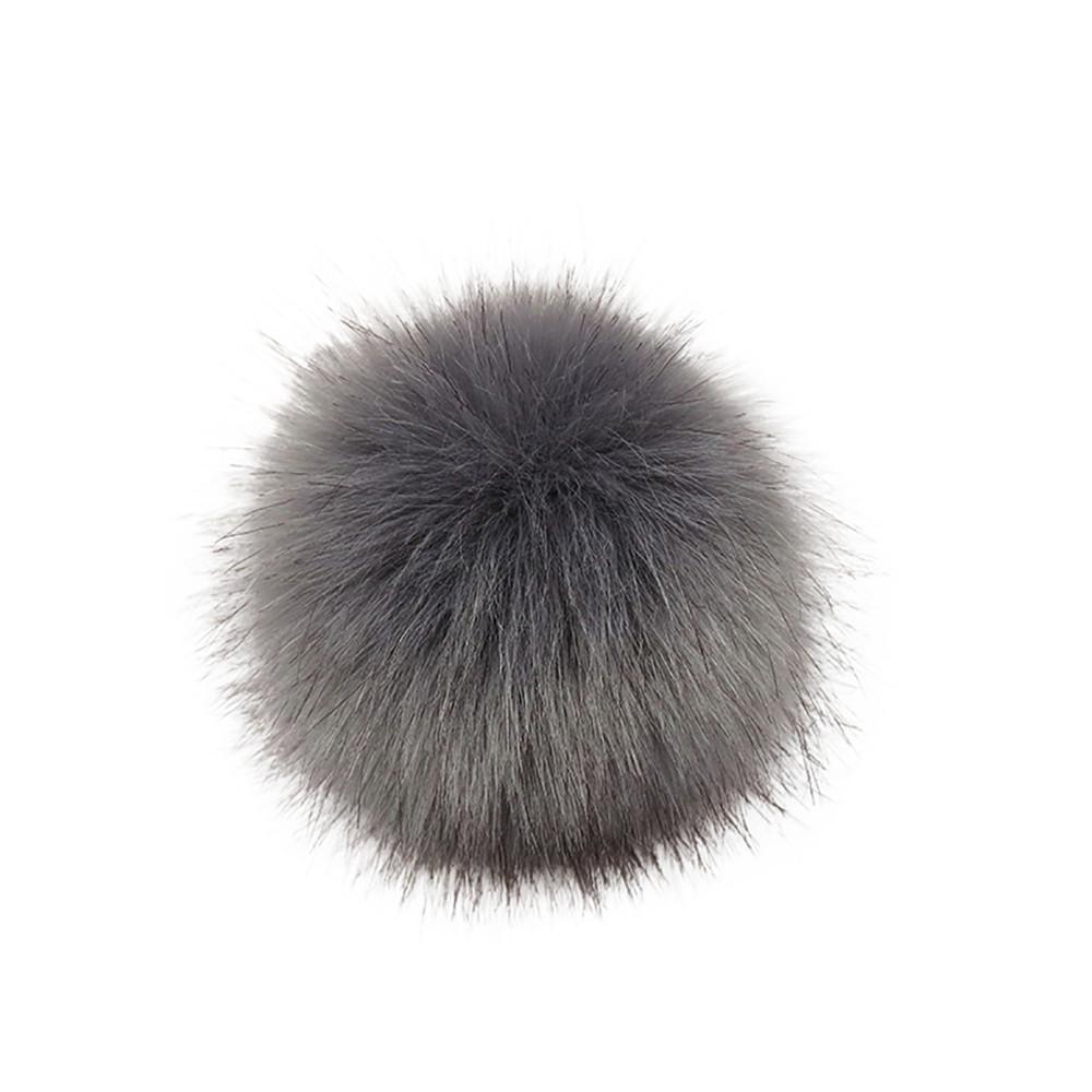 10cm Faux Fur Pom Pom with Elastic Band Soft Fluffy Artificial Fur Ball for Hats Bags Keychains and Crafts