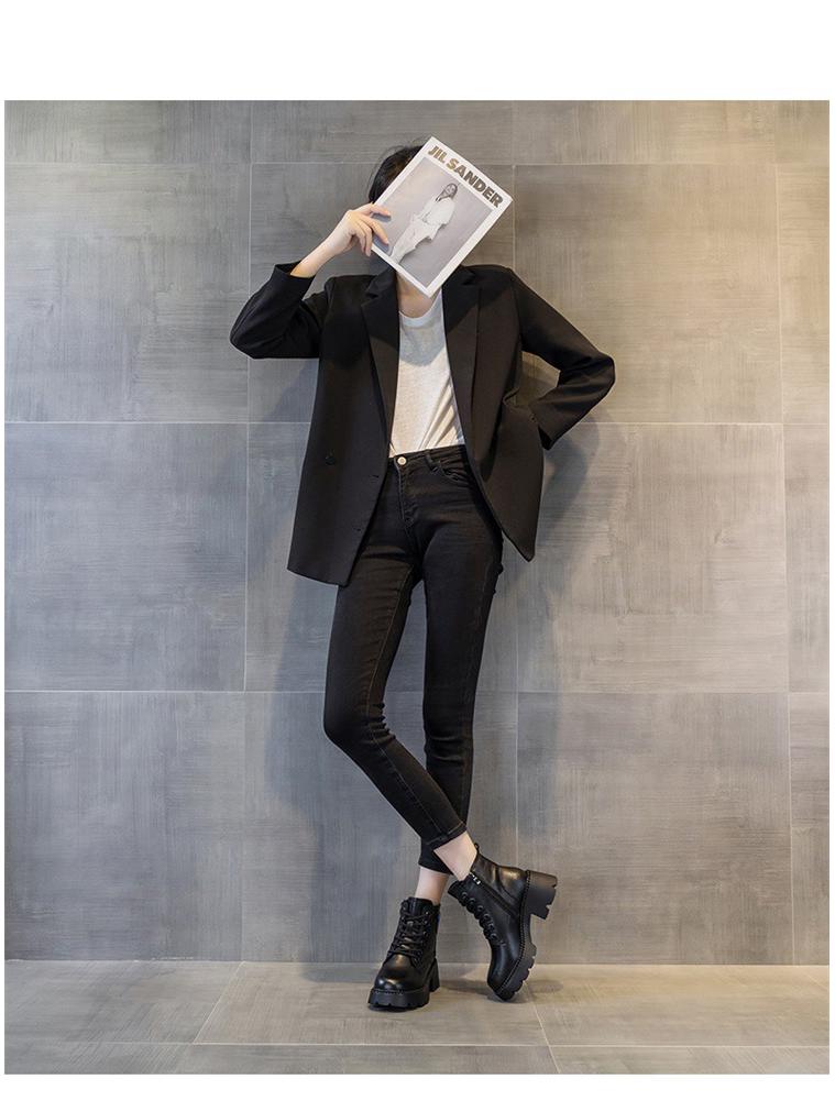 Women's British Style Martin Boots - 2025 Autumn/Winter Fashion, Leather, Thick-Soled, Retro Platform Boots