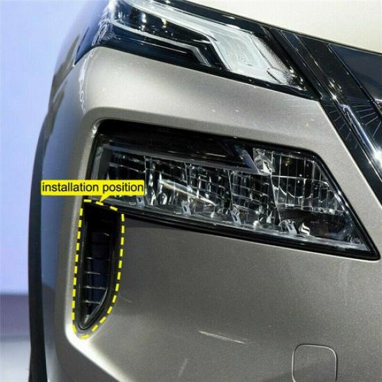 For Nissan Rogue 2021-2024 Carbon Fiber 2X Front Headlight Eyebrow Cover Trim