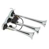 3 Trumpet Air Horn 6 Tunes Chrome Plated 305 342 385x79mm DC12V 24V for Club Cars Trucks Yachts