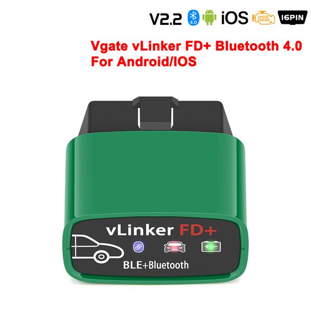 2025 Vgate vLinker FD+ V2.2 ELM327 BT4.0 Wireless  Car Diagnostic Tools OBD 2 Scanner J2534 PK V1.5 ELM 327 For Ford