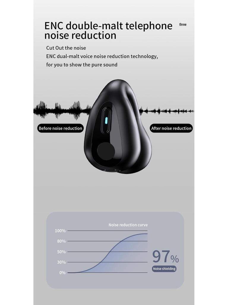 Cross-border Wireless Noise-Cancelling Over-ear Bluetooth Sports Earbuds with Large Battery and Ear Clip Design