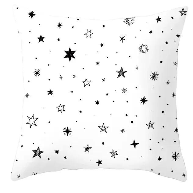 45*45cm Black and White Cushion Cover Waist Pillowcase Nordic Geometric Throw Pillow Sofa Bedroom Pillowslip Car Home Decor