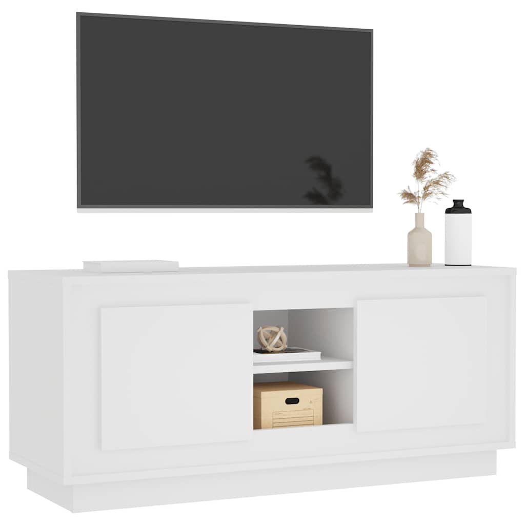 Vidaxl TV Cabinet, White, 102X35X45 Cm, Wood-Based Material
