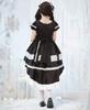 [Milky Time] Fishtail Lolita Dress with Hemline Made, 2-Way (Black)