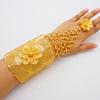 Dubai Gold Color Bracelet With Ring For Women Africa India Morocco 24K Gold Plated Large Bangle For Bridal Wedding Party Gift