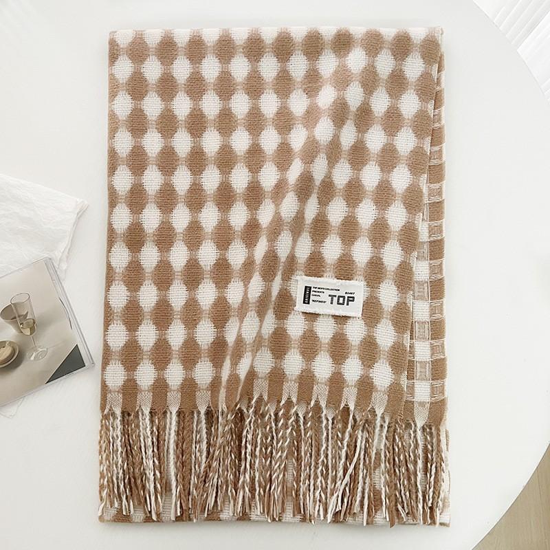 Scarf New imitation cashmere color plaid scarf female Korean version autumn and winter plaid scarf fringed shawl scarf