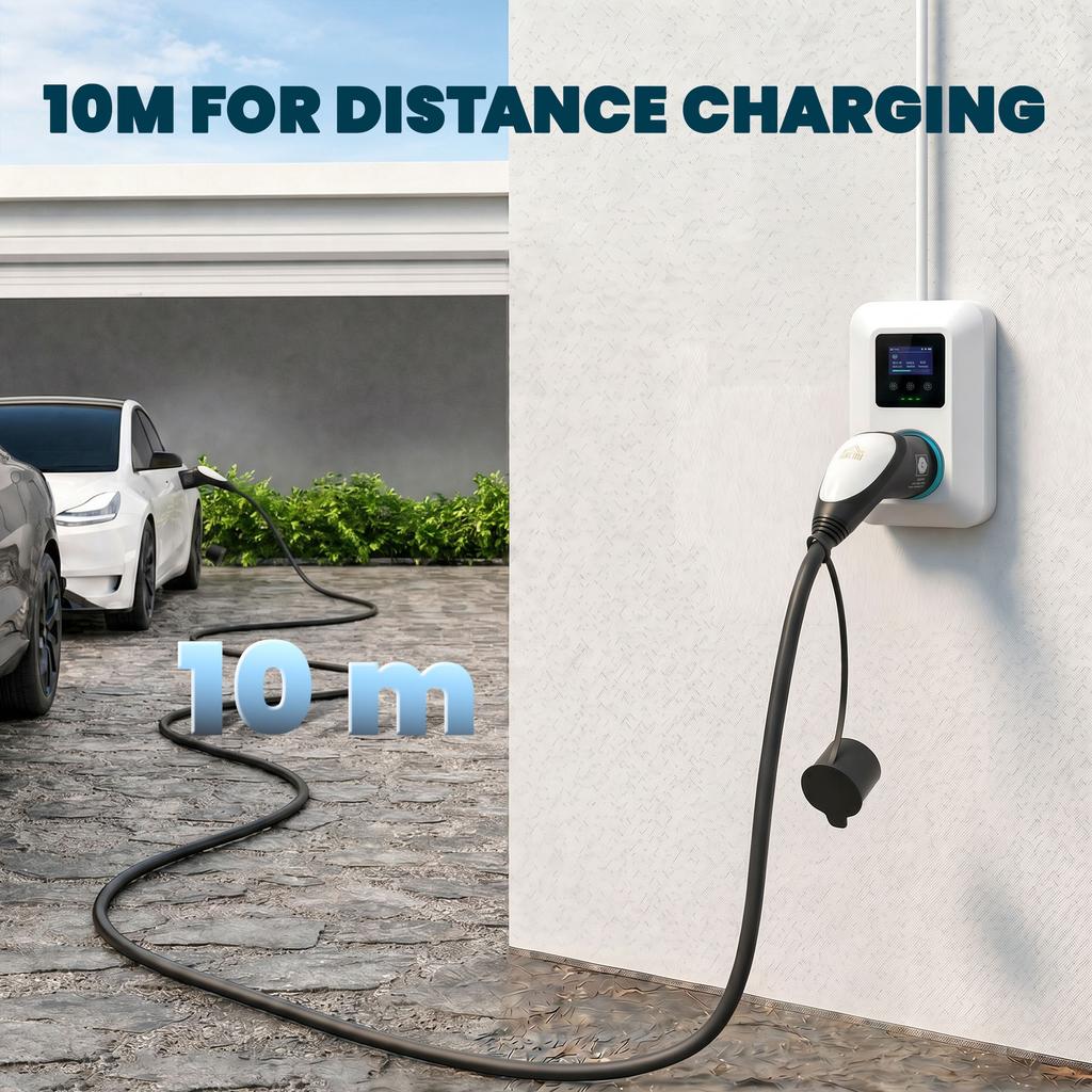 Type 2 EV Charging Cable 7kW 32A Mode 3, 10m, Fast Charging Cord
