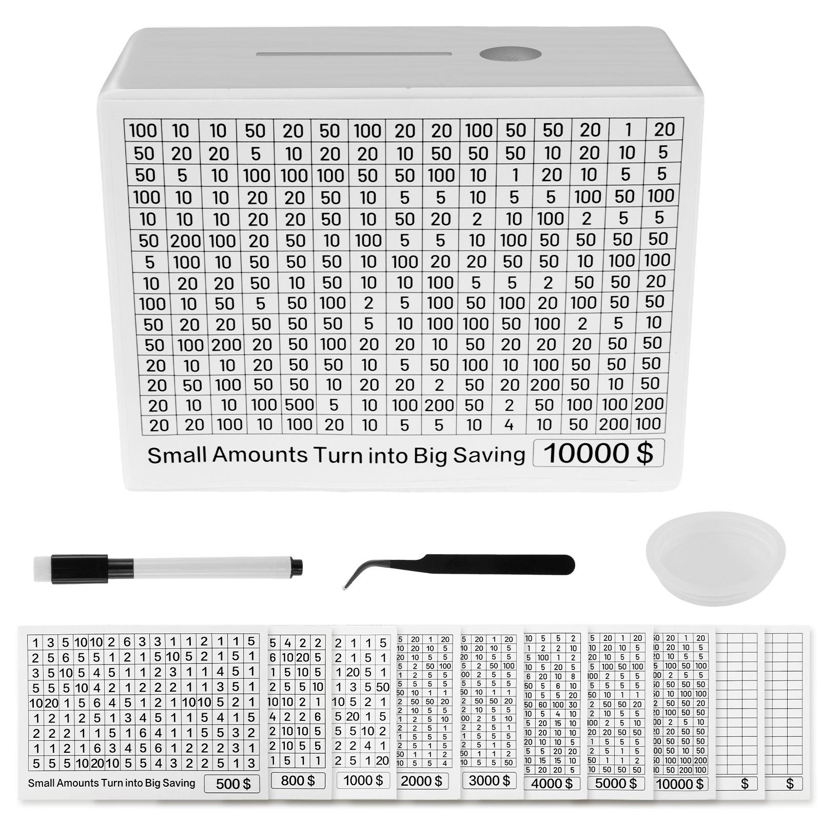 

Копилка на 500-10000 долларов Деревянный банк с многоразовой копилкой с целью накопления и ячейками с цифрами Помогает выработать привычку к сбережениям