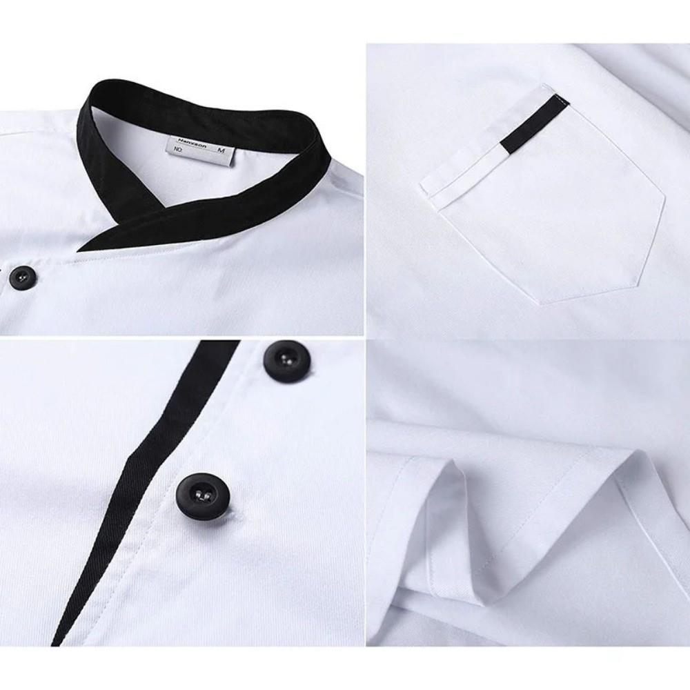 Atmungsaktive Kochuniform Langarm Küchenarbeitskleidung Unisex Kochjacke Restaurantküche