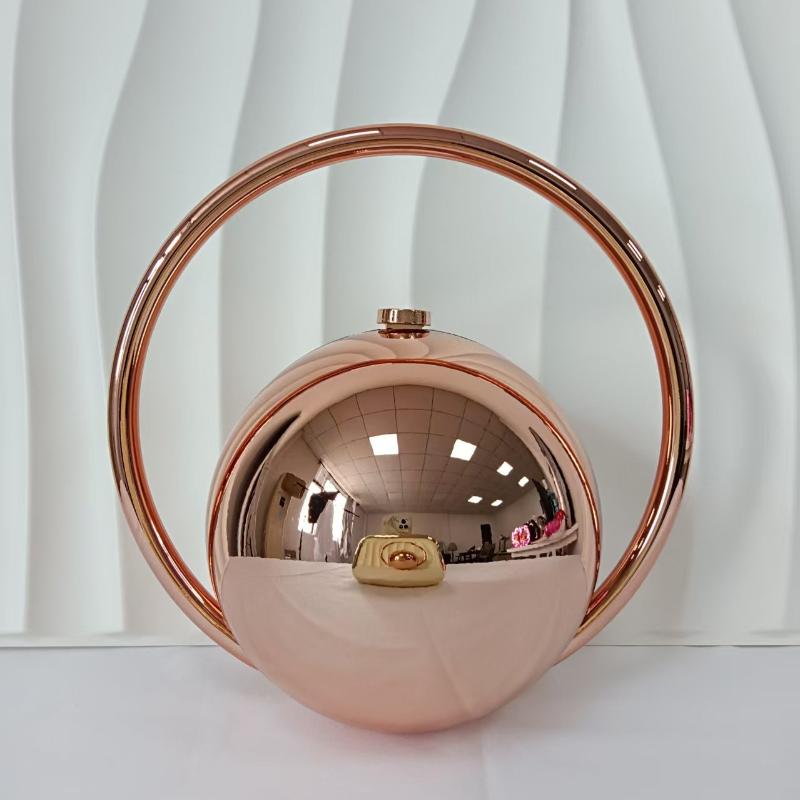 Neue Luxus Kugelförmige Abendtasche Galvanisierter Griff Nischen Clutch Stilvolle Einfache Handtasche Damen Hochwertiges Lippenstift Münzbeutel