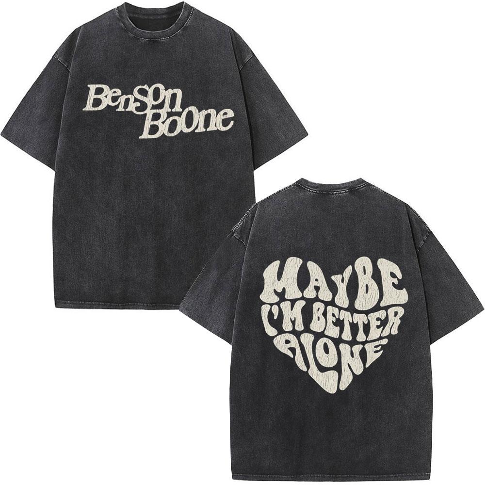 Benson Boone Sunflower T-shirt Fireworks & Rollerblades Tour Vintage Washed T-shirts Men Women Cotton Short Sleeve T Shirt Gift