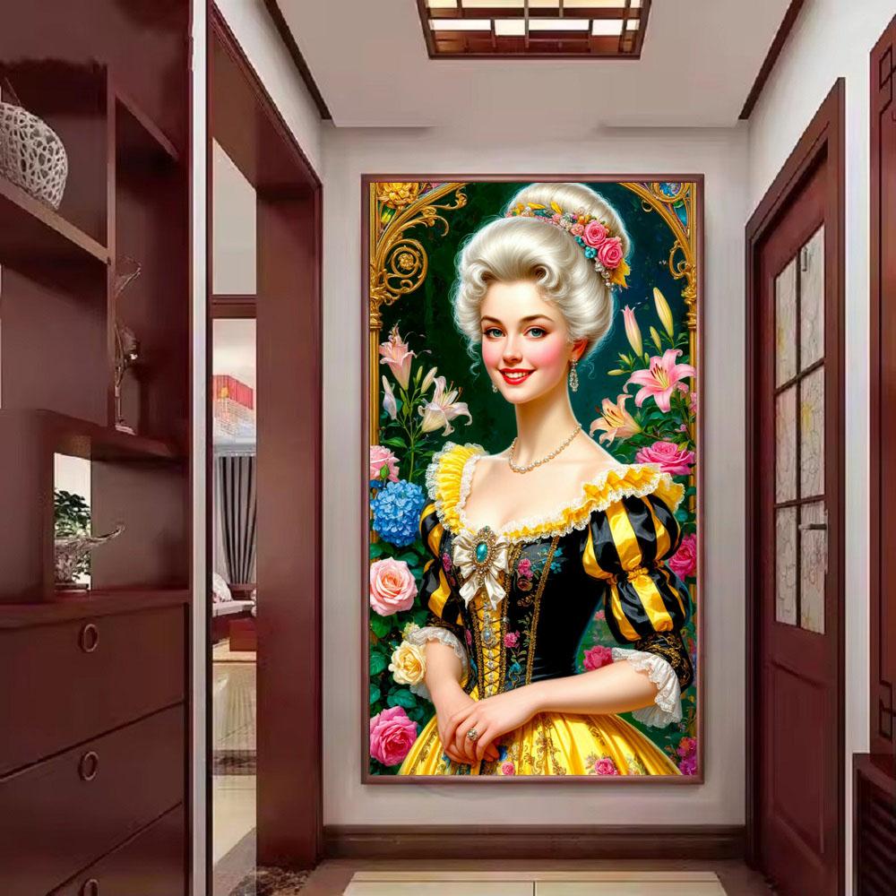 Large Size Mosaic DIY Full Diamond Painting Kits Art Beautiful Aristocratic Girl Picture Embroidery Cross Stitch Rhinestones