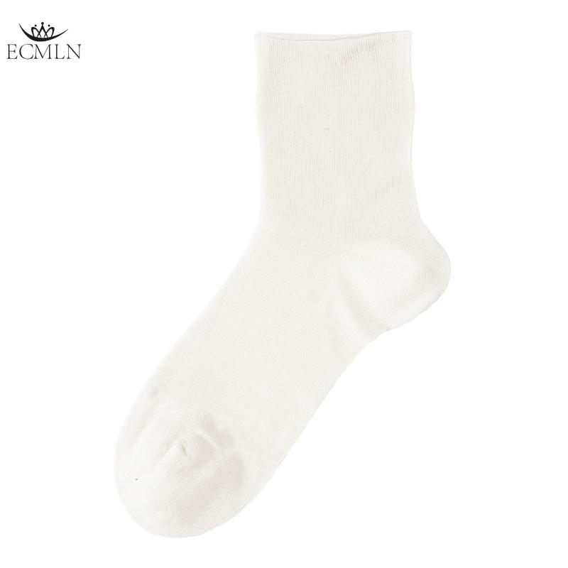 

Women s Cotton Spring and Autumn Pure Color Simple Essential Anti Odor College Style Summer Breathable Socks One size белый