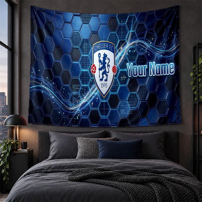 Personalized Tapestry Wall Hanging Chelsea FC Pattern Art Background Cloth