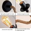 Retro Hemp Rope LED Wall Lamp American Retro Light Wall Sconce Living Loft Lighting Vanity Light Indoor Sconce Wall Lights