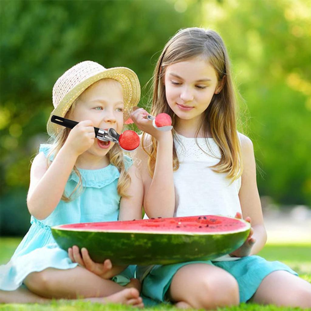 Stainless Steel Ice Cream Scooper Multifunctional Pressable Fruit Spoon Ice Cream Ball Spoon Desserts Meatball Kitchen Supplies