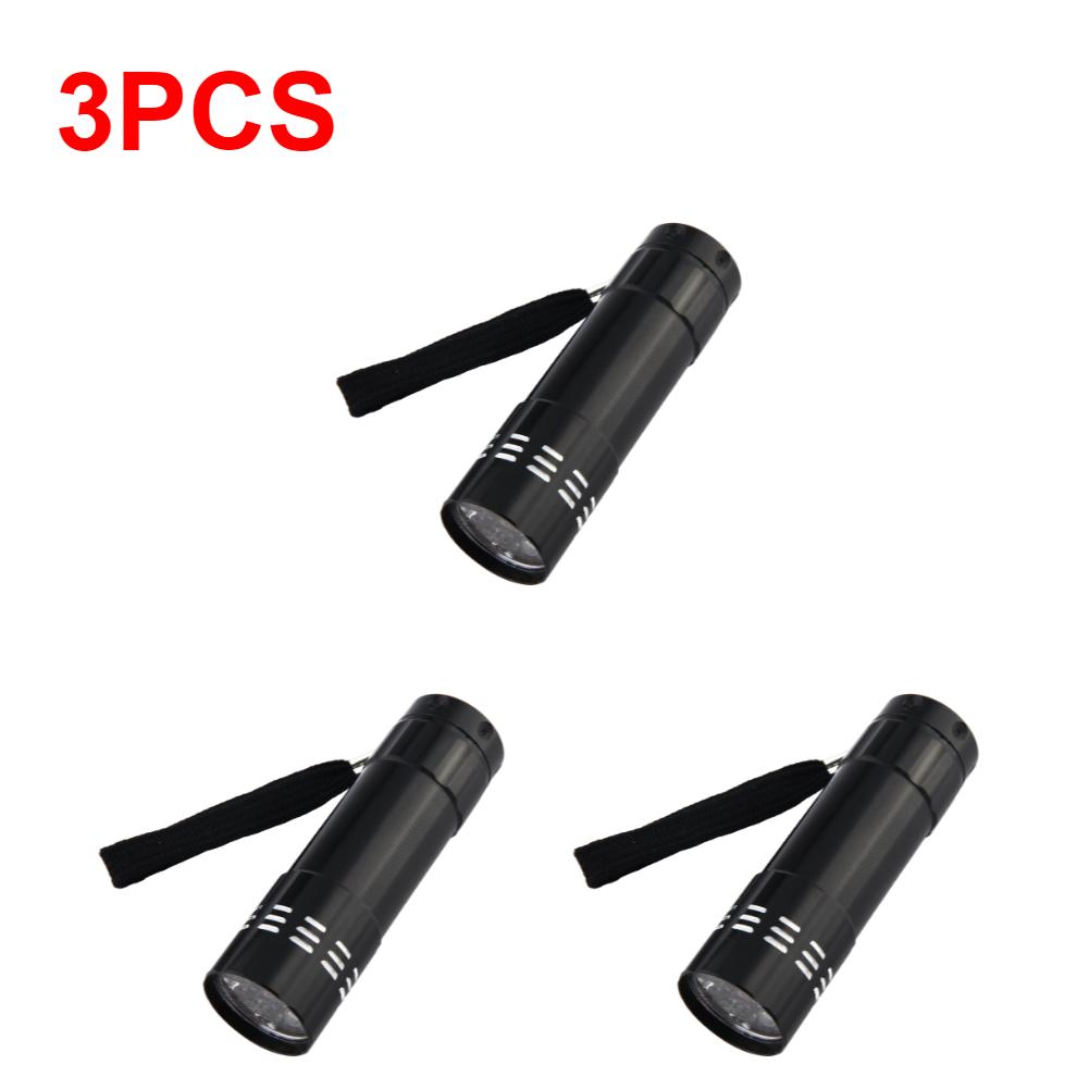 1-10PCS 9 LED UV Light Torch 50LM 395nm Handheld Ultraviolet Detector Waterproof Portable for Fluorescent Agent/ Currency Test
