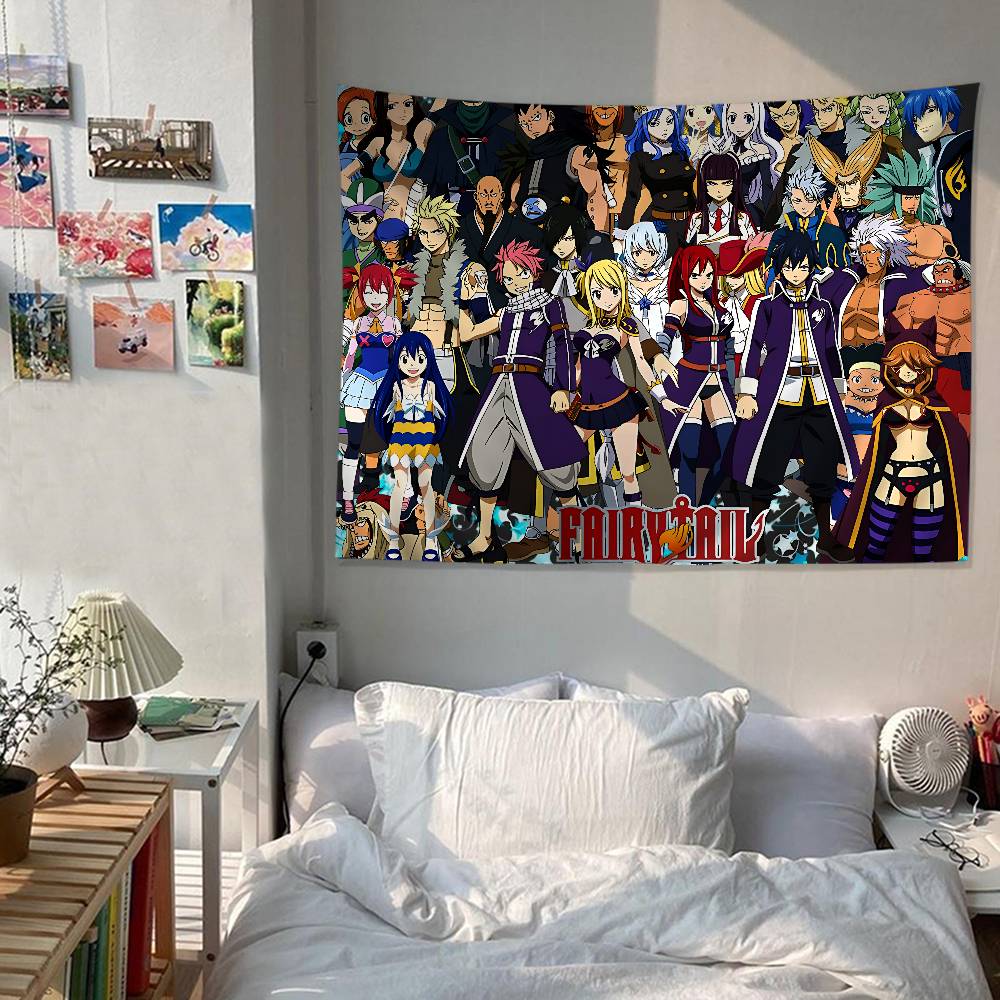 Fairy Tail Anime Chart Tapestry Art Science Fiction Room Home Decor Cheap Hippie Wall Hanging
