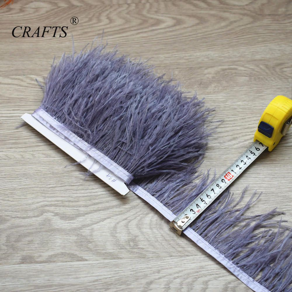 Feather2023 hot! Fluffy and beautiful 5-10M long ostrich hair feather trim cloth sideband 8-10cm wide / DIY sewing clothing accessories