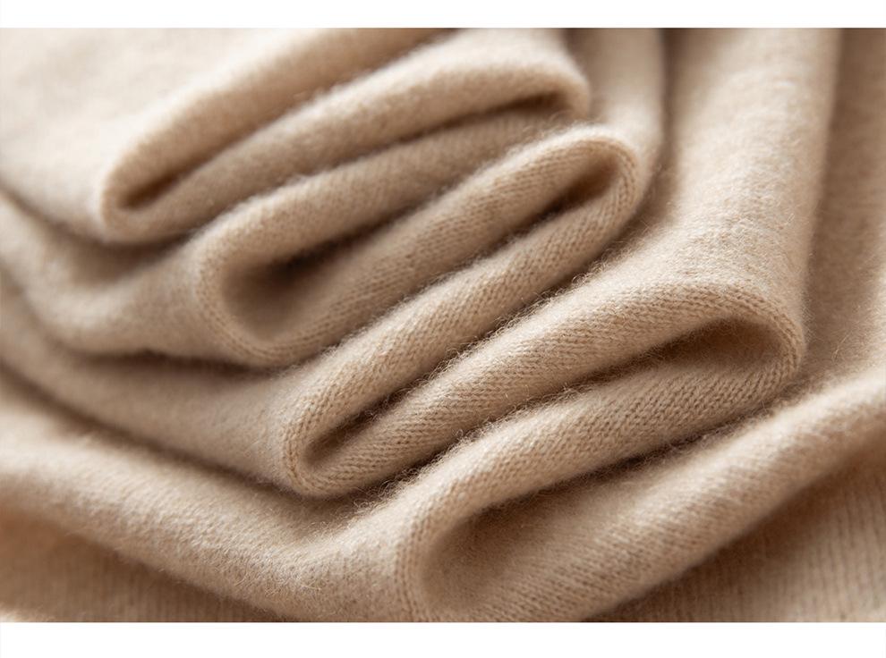 Women's 100% Pure Cashmere Triangle Scarf - Autumn/Winter Style, Warm and Versatile Knit Shawl