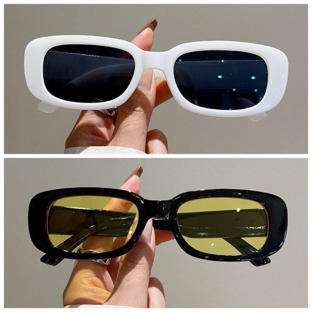 2pcs Korean Rectangular Sunglasses Small Frame Men Women Fashion Glasses
