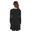 Herbst Frühling Kleid Rundhals A-Linie Taschen Locker Großer Saum Lange Ärmel Minikleid Reine Farbe Casual Dating Shopping Kurzes Kleid