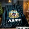 Custom Name Argentina Football Crest Throws Blanket Flannel Blankets for Couch Bed Gifts for Men Women Picnic Blanket Christmas Fan Gifts