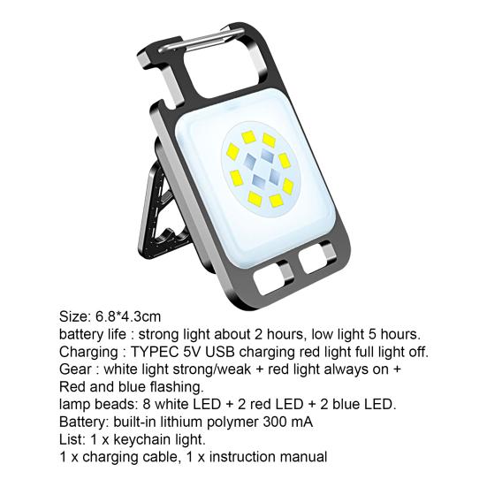 Rechargeable Magnetic Suction High Brightness Snap Spring Bottle Opener Emergency Light Mini LED