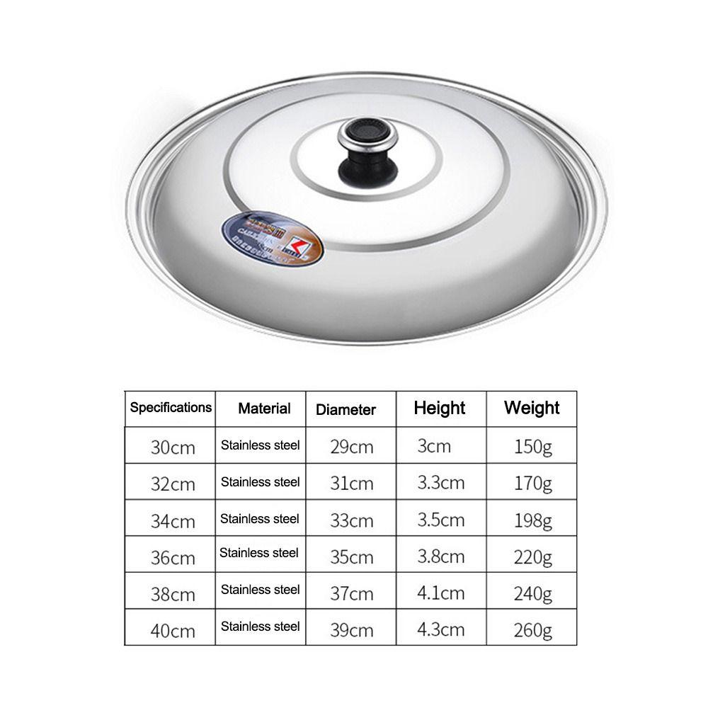 Durable 30-42cm Wok Pot Lid Universal Anti-scalding Frying Pan Cover Reusable Thickened Bowl Cover Restaurant Kitchenware