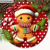 Christmas Wooden Sign with Adorable Gingerbread Man Pattern - Navidad Sign for Front Door, Wall Hanging Decor - Ideal Christmas Ornament