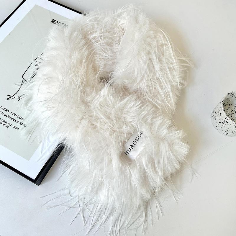 

Scarf Women s autumn and winter plush long fine imitation mink collar thickened warm shawl fashionable couple scarf